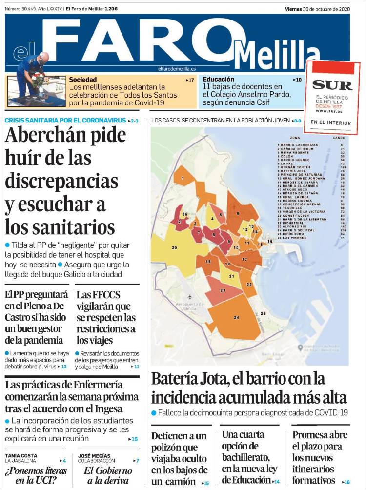 Portada de El Faro de Melilla (España)