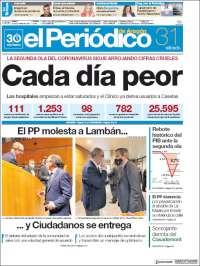 Portada de El Periódico de Aragón (España)