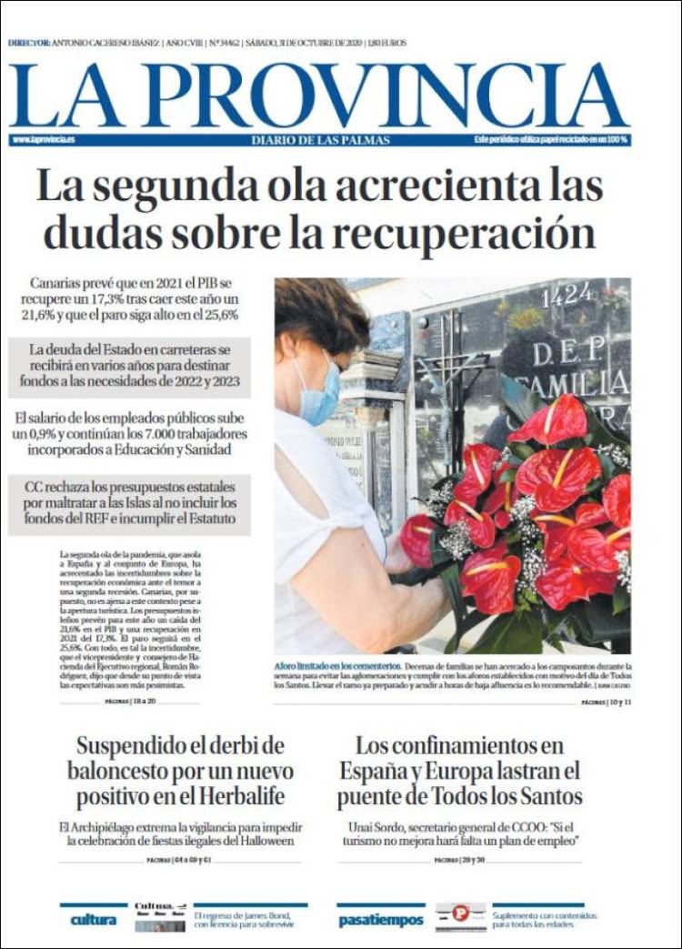 Portada de La Provincia (España)