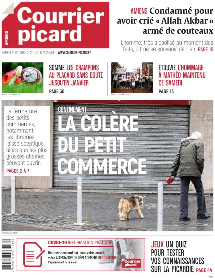 Portada de Courrier Picard (Francia)