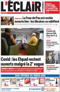 Portada de L'Eclair des Pyrénées (Francia)