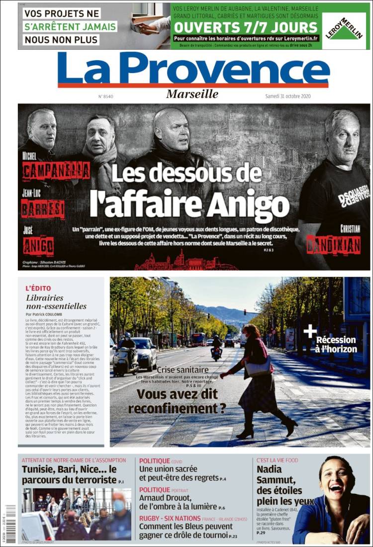 Portada de La Provence (Francia)