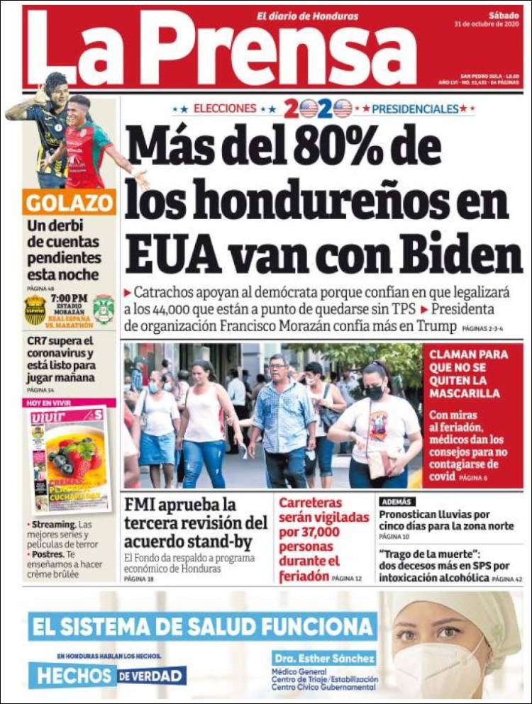 Portada de La Prensa (Honduras)