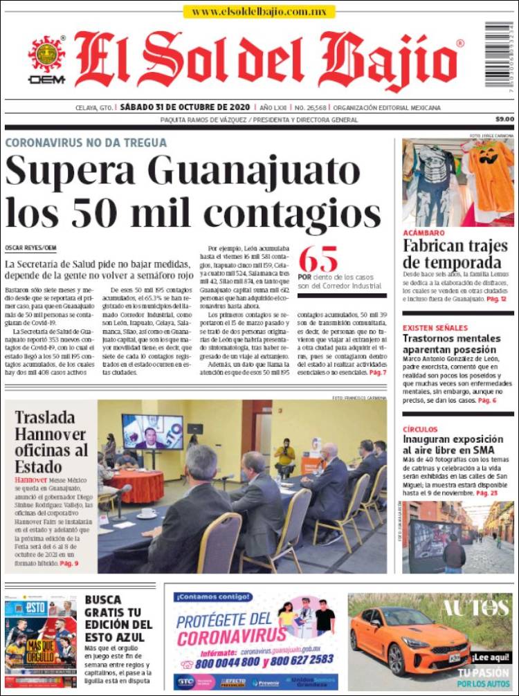 Portada de El Sol del Bajio (M&eacute;xico)