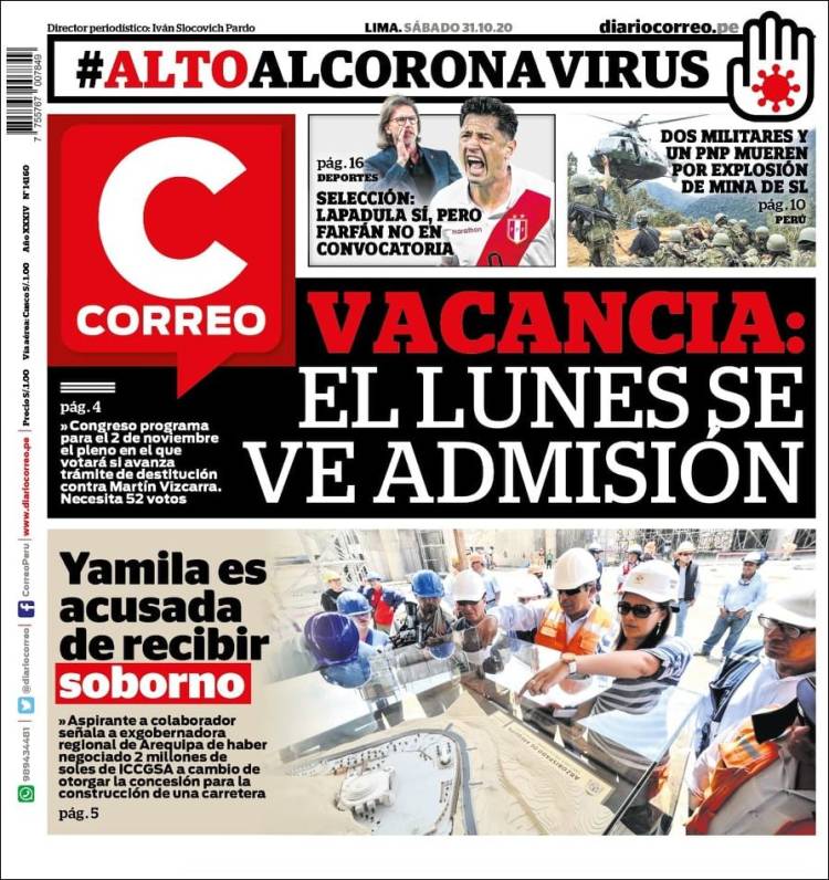 Portada de Diario Correo (Per&uacute;)