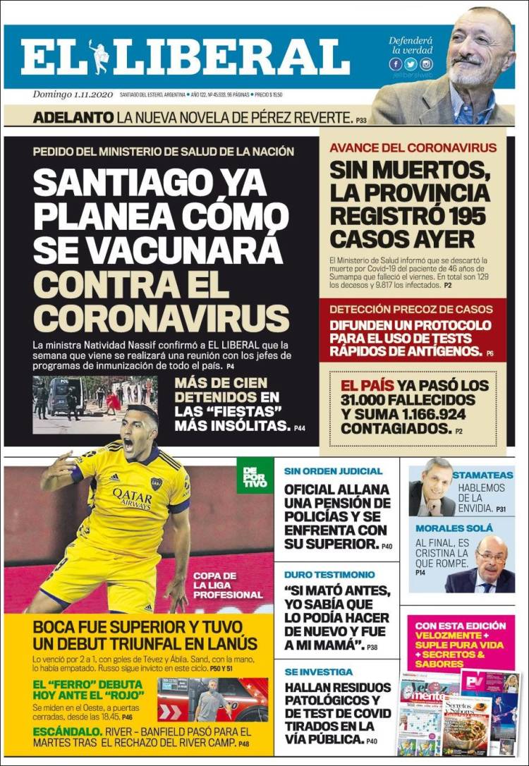 Portada de Diario El Liberal (Argentina)