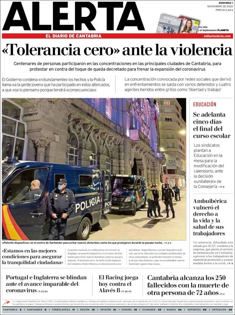 Portada de Alerta - El Diario de Cantabria (España)