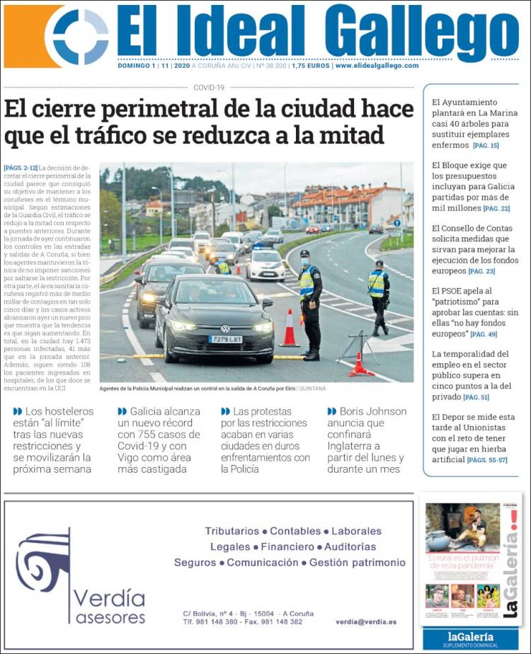 Portada de Diario de Ferrol (España)