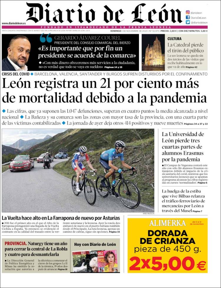 Portada de Diario de León (España)