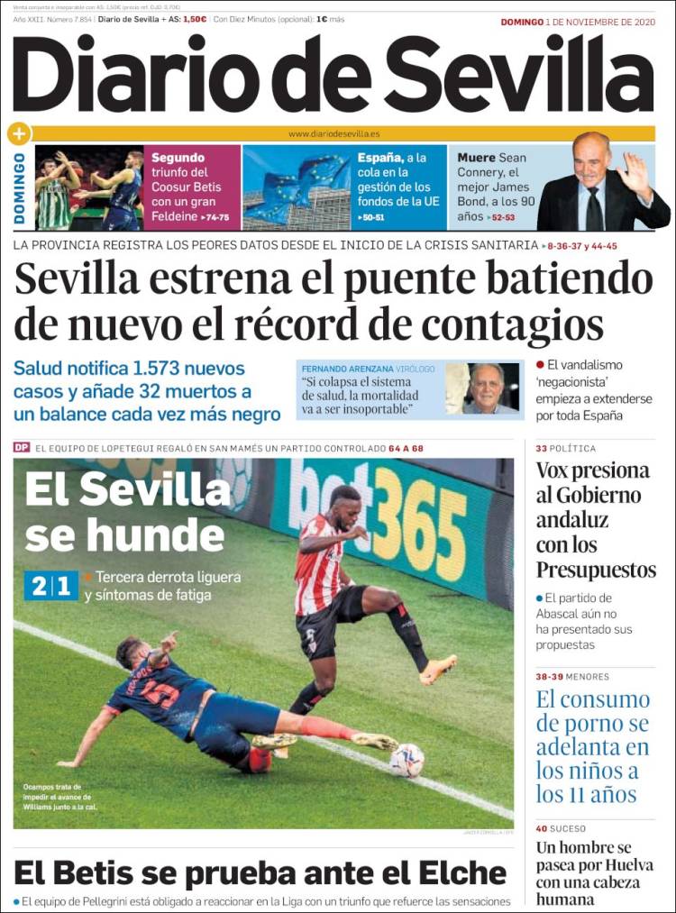 Portada de Diario de Sevilla (España)