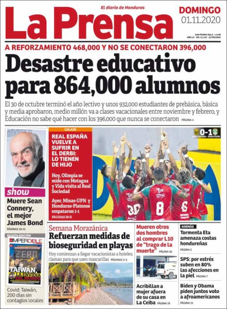 Portada de La Prensa (Honduras)