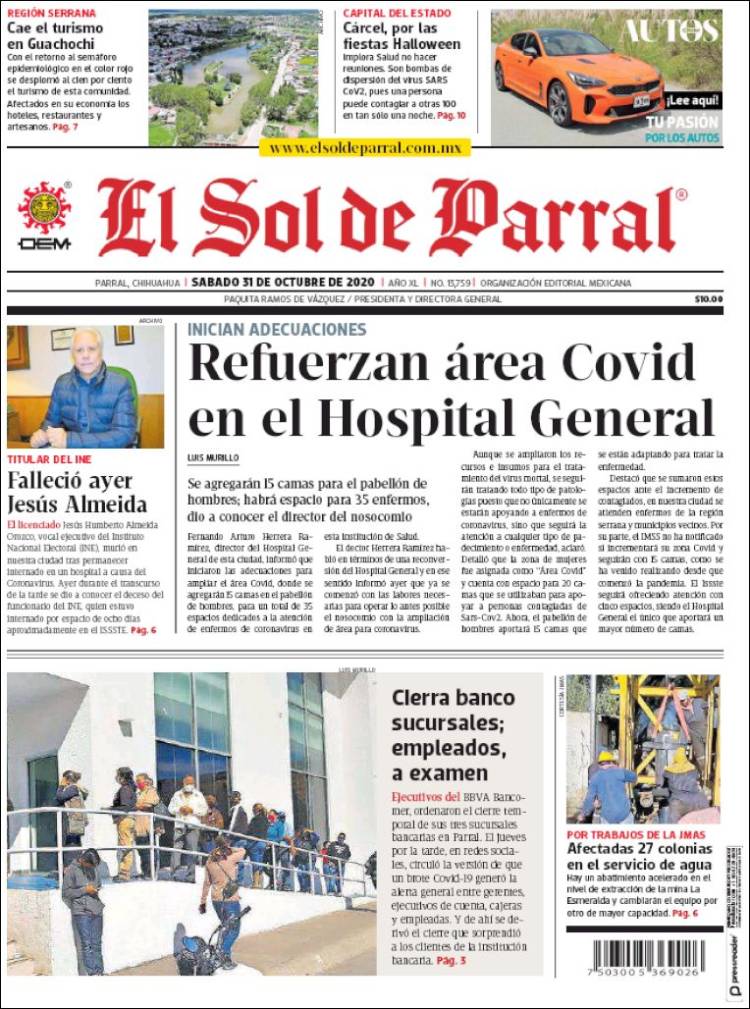 Portada de El Sol de Parral (M&eacute;xico)