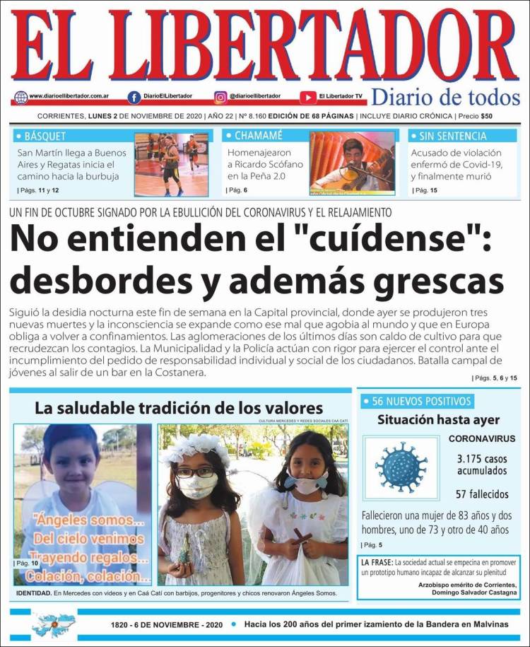 Portada de Diario El Libertador (Argentina)