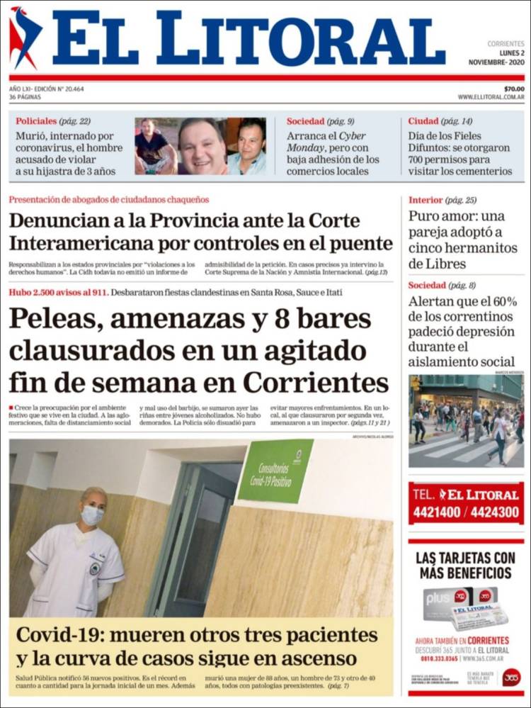 Portada de El Litoral Corrientes (Argentina)