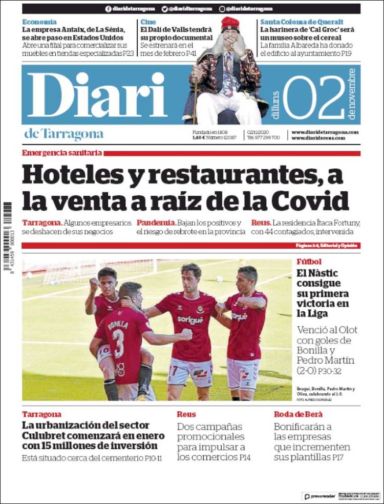 Portada de Diari de Tarragona (Espa&ntilde;a)