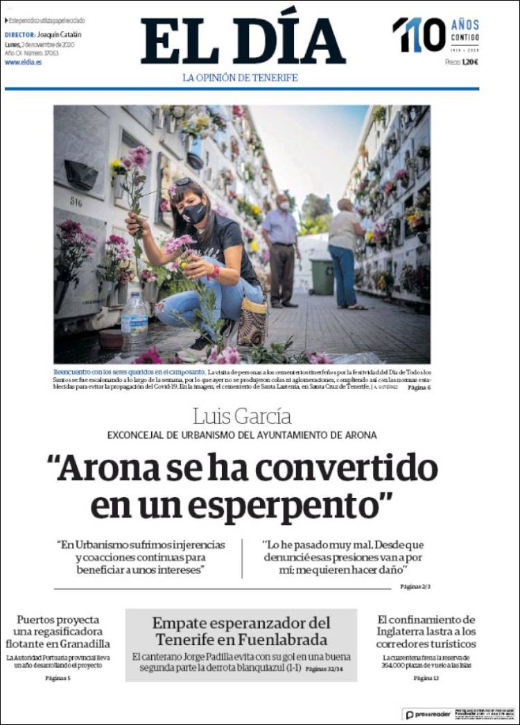 Portada de El Día (Espa&ntilde;a)