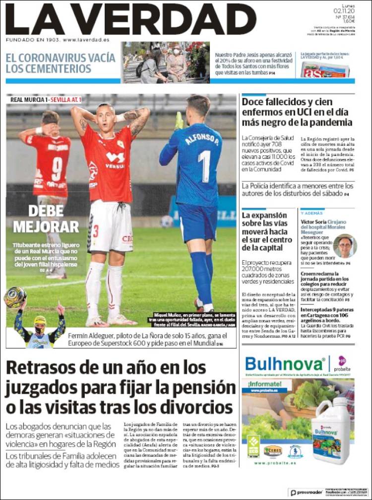 Portada de La Verdad de Murcia (Espa&ntilde;a)