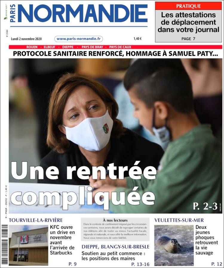 Portada de Paris Normandie (Francia)