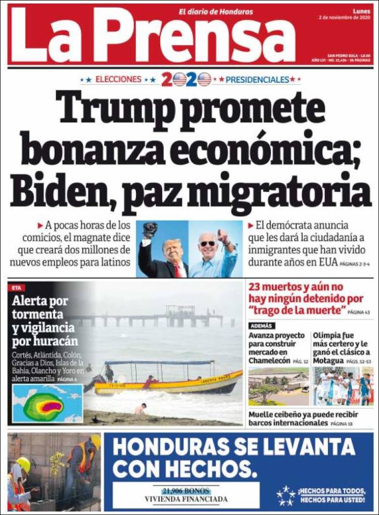 Portada de La Prensa (Honduras)