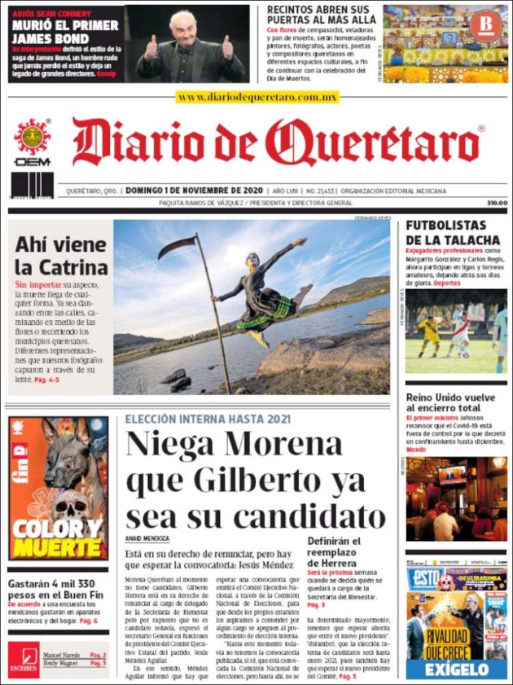 Portada de Diario de Querétaro (M&eacute;xico)