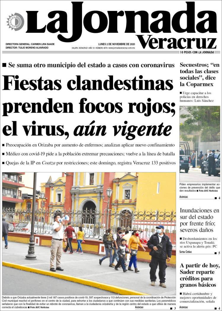 Portada de La Jornada Veracruz (M&eacute;xico)