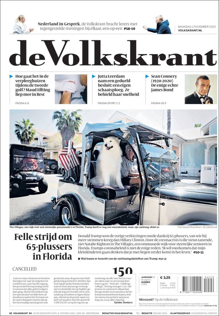 Portada de De Volkskrant (Pa&iacute;ses Bajos)
