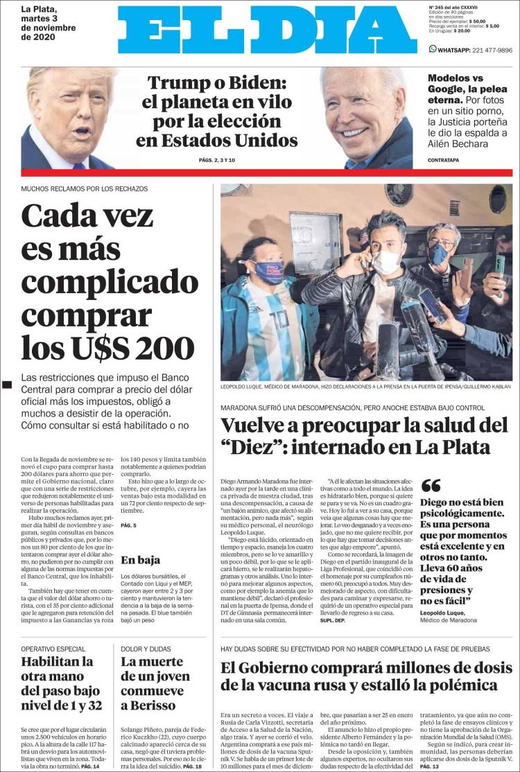 Portada de El Día de la Plata (Argentina)