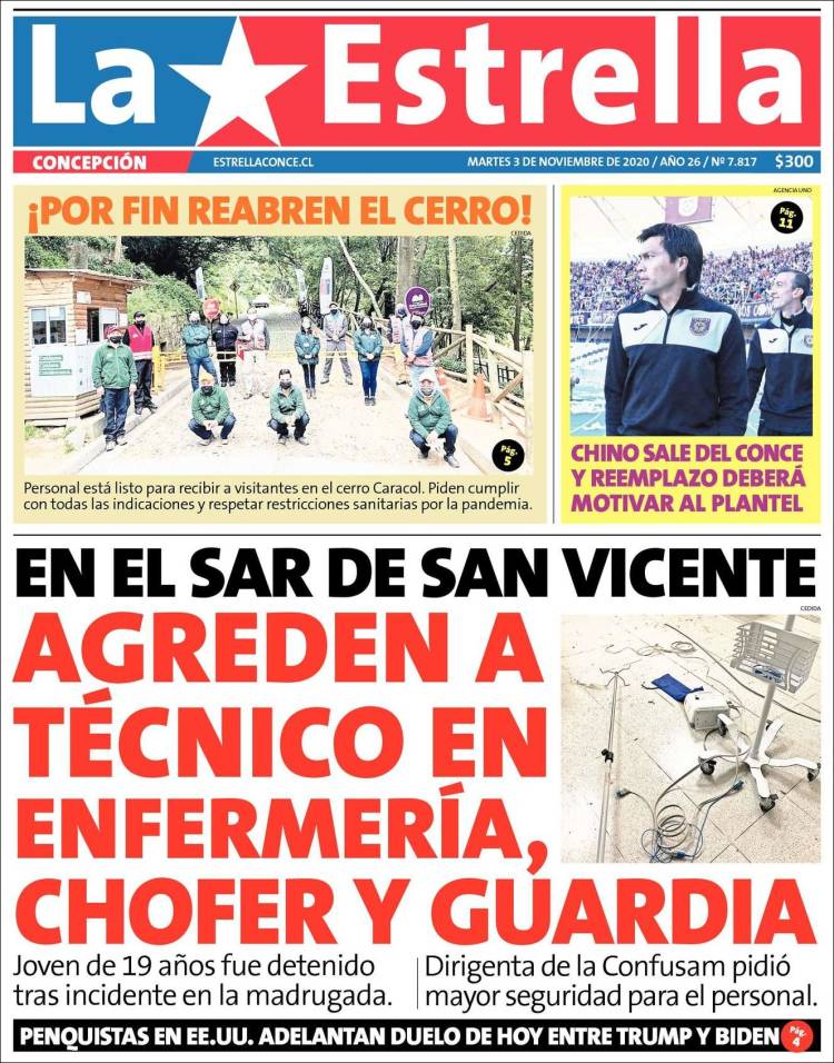 Portada de La Estrella de Concepción (Chile)