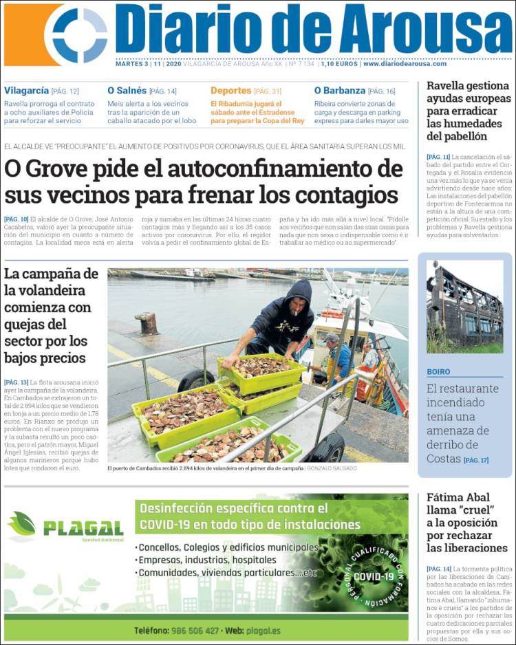 Portada de Diario de Arousa (España)