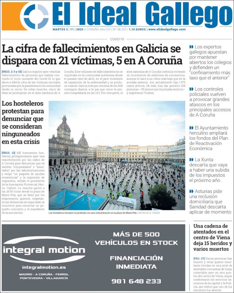 Portada de Diario de Ferrol (España)