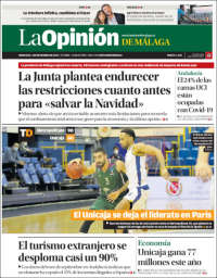 Portada de La Opinión de Málaga (España)