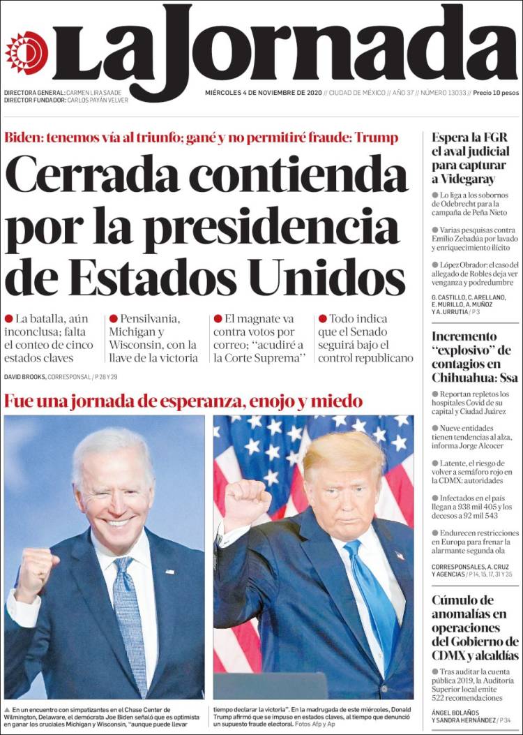 Portada de La Jornada (México)