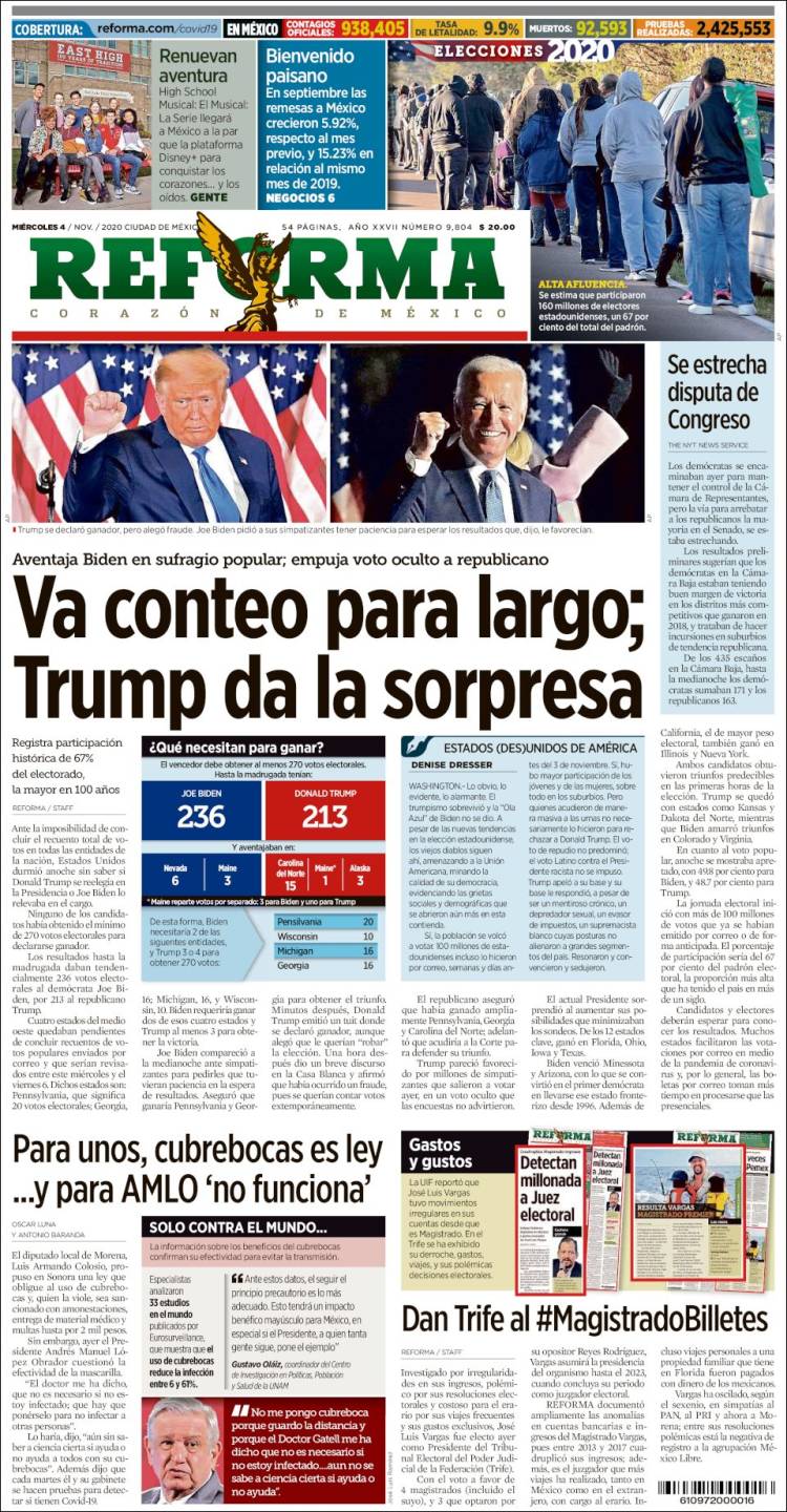 Portada de Reforma (México)