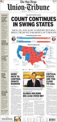 Portada de The San Diego Union-Tribune (USA)