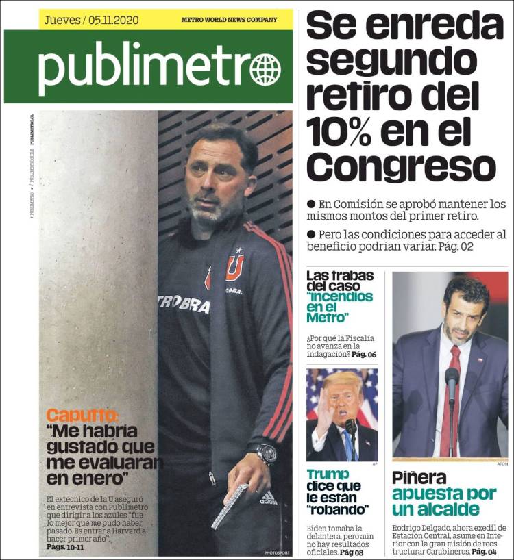 Portada de Publimetro (Chile)