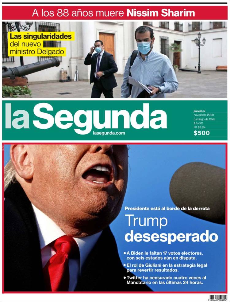 Portada de La Segunda (Chile)