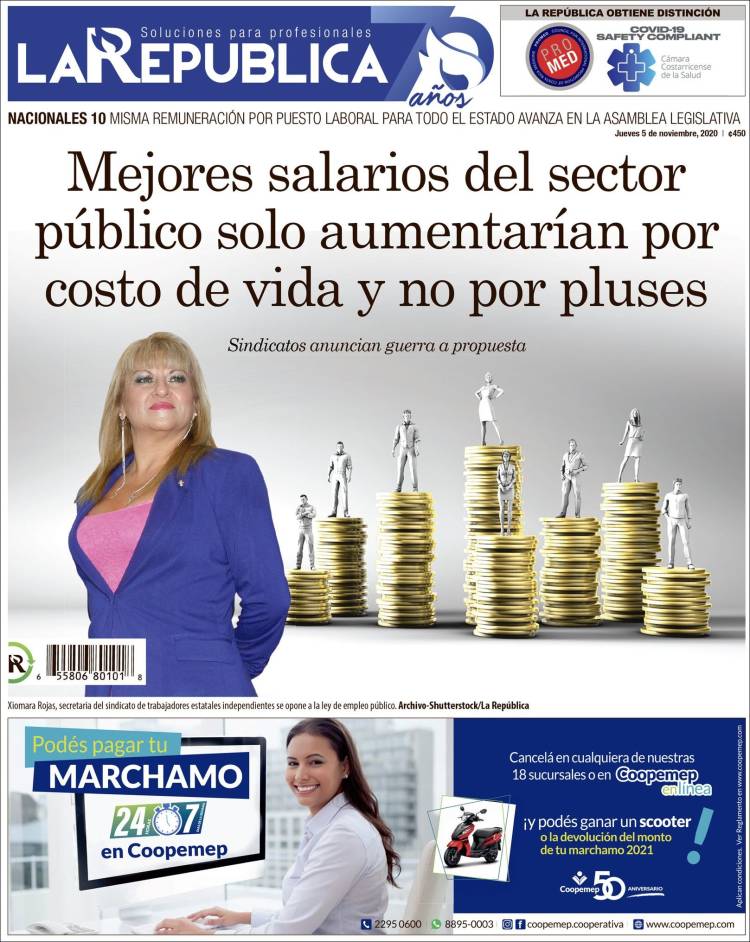 Portada de La República (Costa Rica)