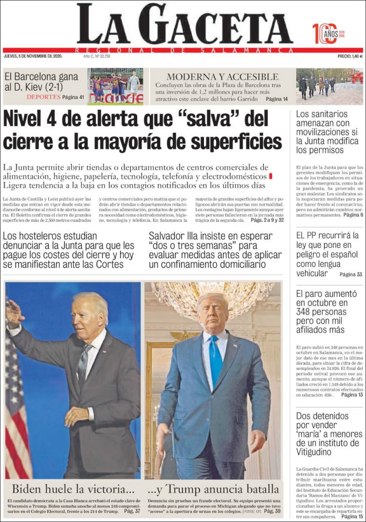 Portada de La Gaceta de Salamanca (Espa&ntilde;a)