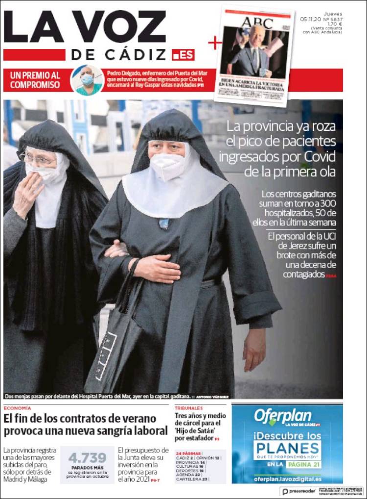 Portada de La Voz de Cádiz (Espa&ntilde;a)