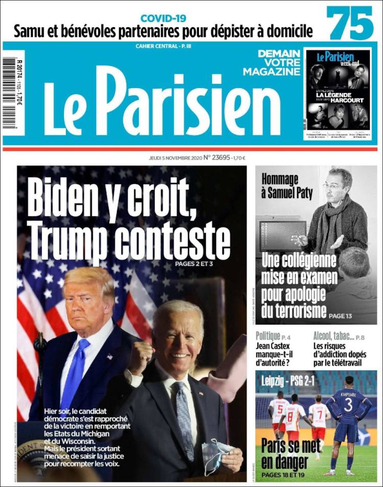 Portada de Le Parisien (Francia)