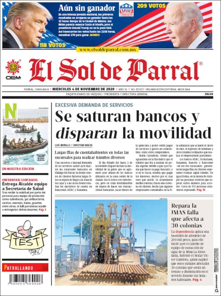 Portada de El Sol de Parral (M&eacute;xico)