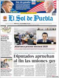 Portada de El Sol de Puebla (México)