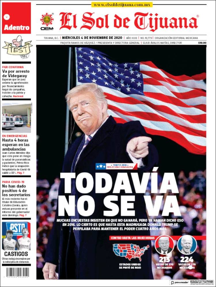 Portada de El Sol de Tijuana (México)