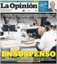 Portada de La Opinión (USA)