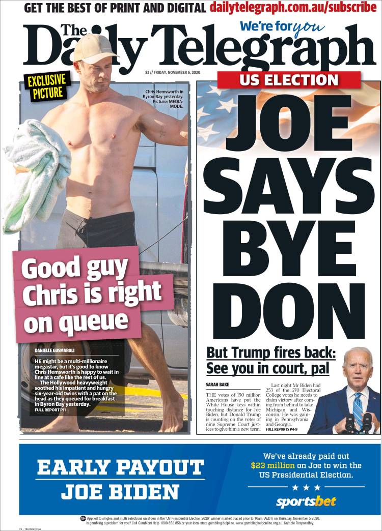 Portada de The Daily Telegraph (Australia)