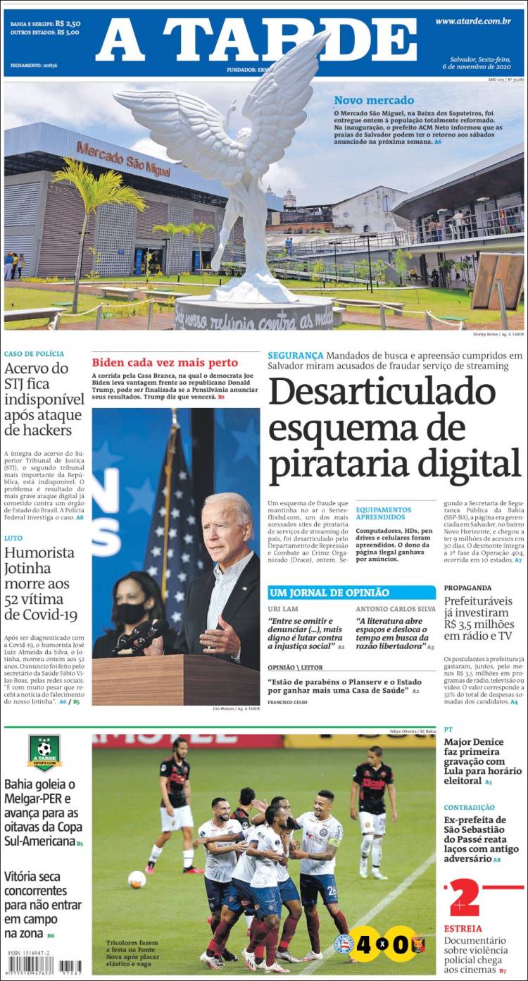 Portada de Diário A Tarde (Brasil)