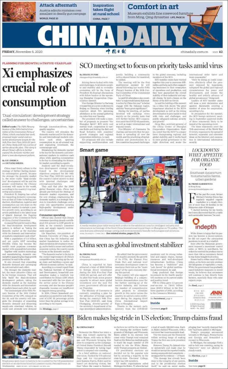 Portada de China Daily (China)