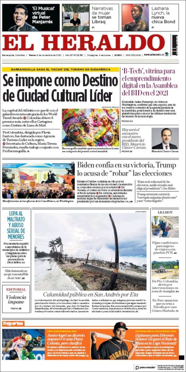 Portada de El Heraldo (Colombia)