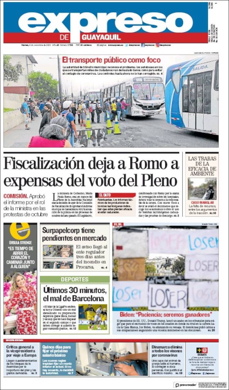 Portada de Expreso (Ecuador)