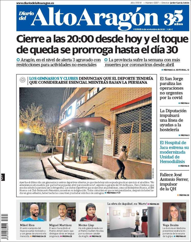 Portada de Diario del AltoAragón (España)